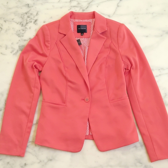 NWT. The Limited Rayon Blended Orange Blazer with lining and pockets. - Picture 3 of 5